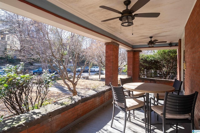 view of patio / terrace featuring ceiling fan