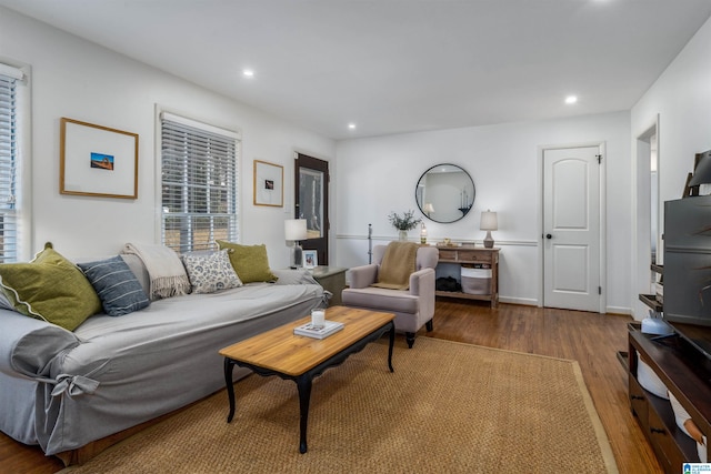 living room featuring hardwood / wood-style flooring