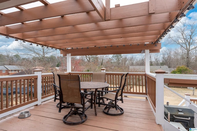 deck featuring a pergola