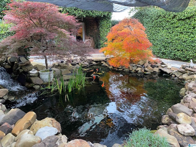 details featuring a small pond