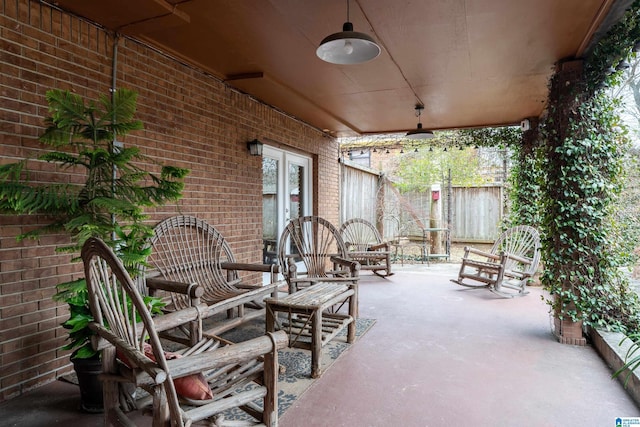 view of patio / terrace featuring ceiling fan