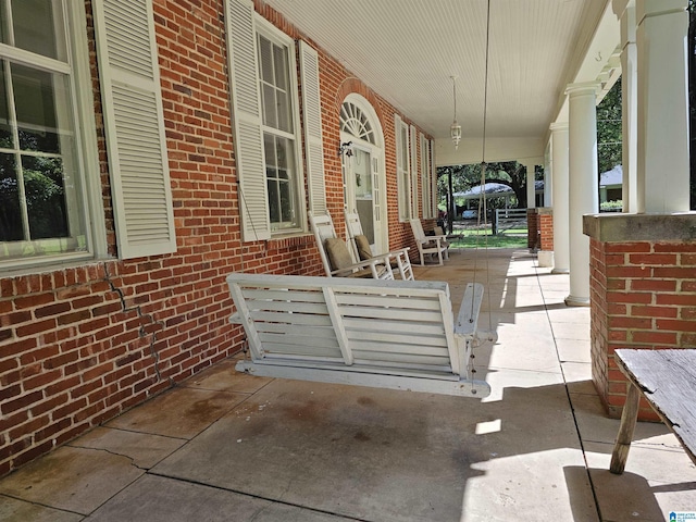 view of patio with a porch