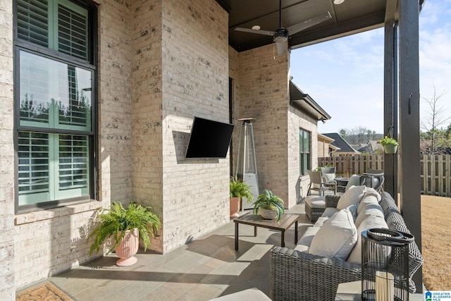 view of patio / terrace with ceiling fan