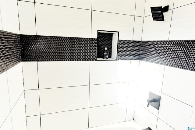 details with tiled shower