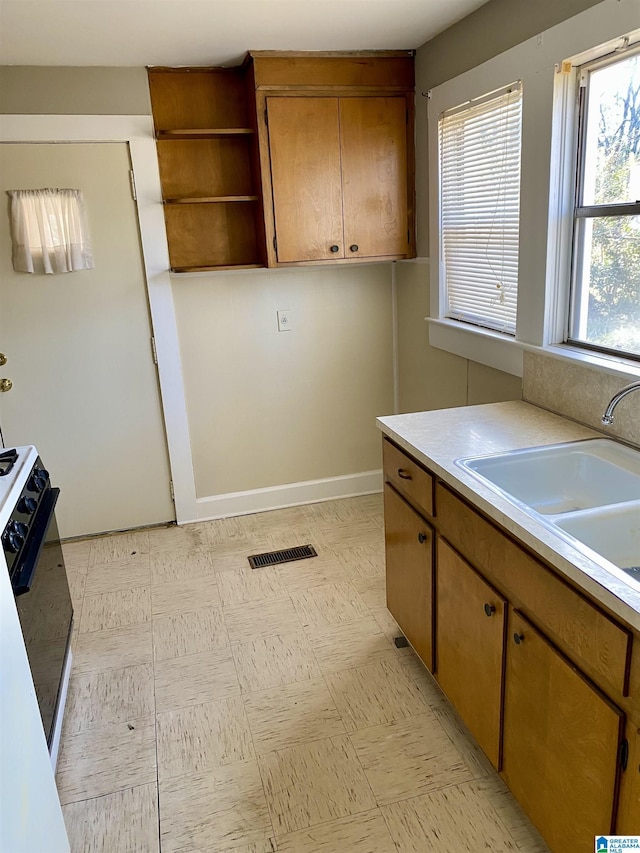 kitchen with gas stove and sink