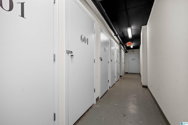 corridor with concrete floors