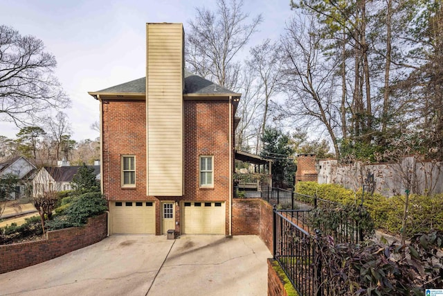 view of home's exterior featuring a garage