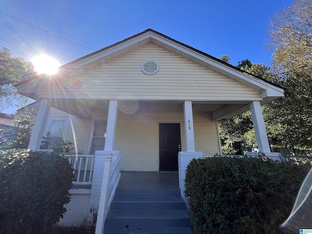 view of front of home with a porch