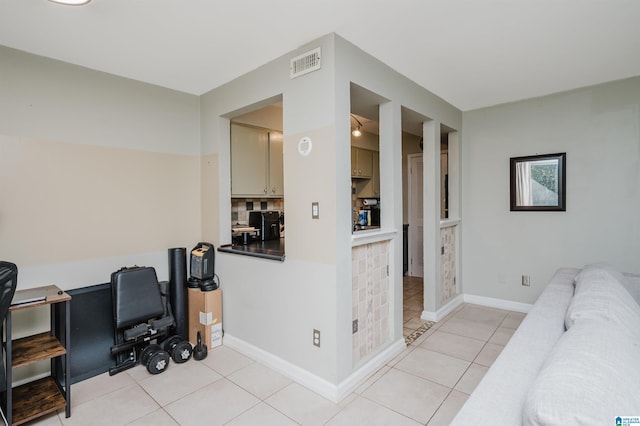 office space featuring light tile patterned floors