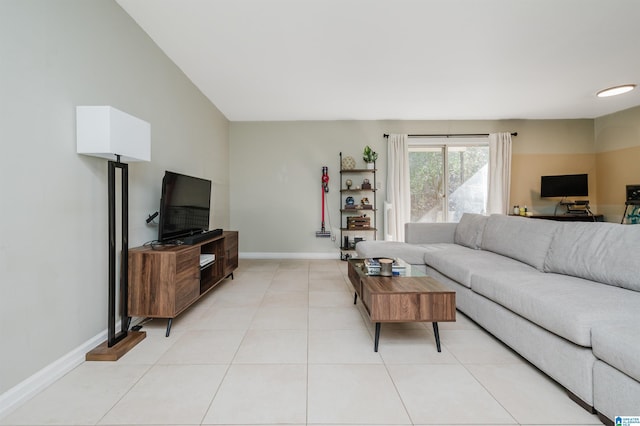 view of tiled living room