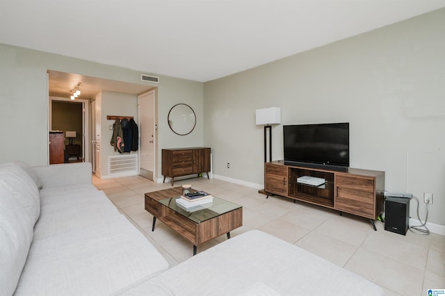 view of tiled living room