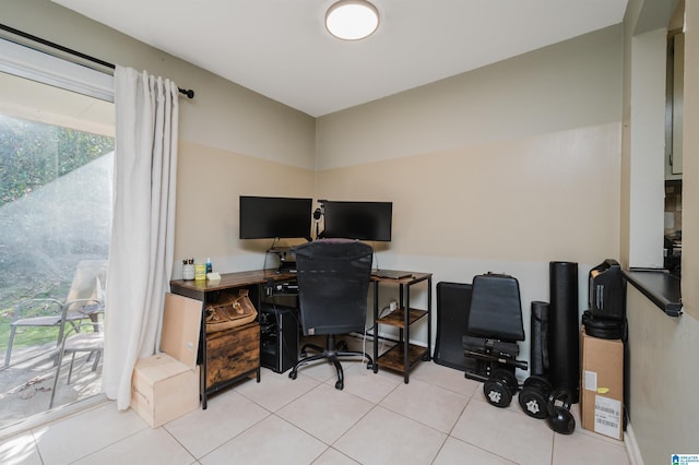 view of tiled office space