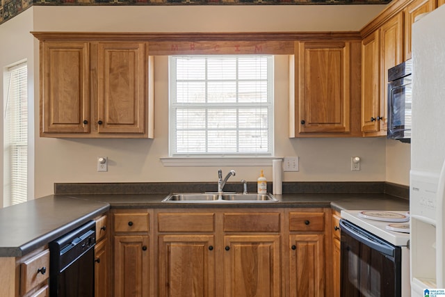 kitchen featuring sink and black appliances