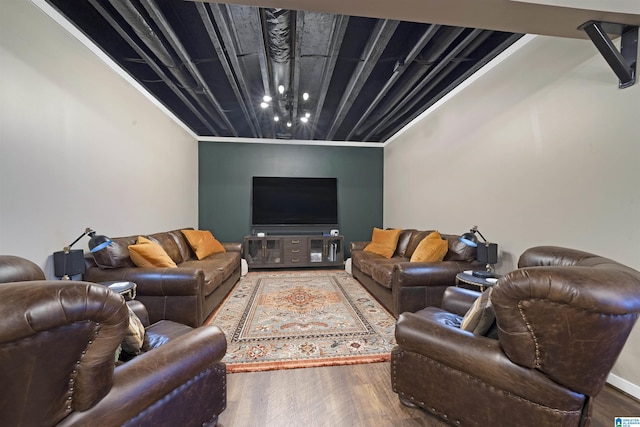 living room with hardwood / wood-style floors