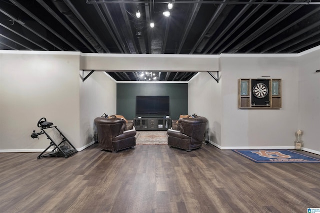 sitting room featuring hardwood / wood-style floors