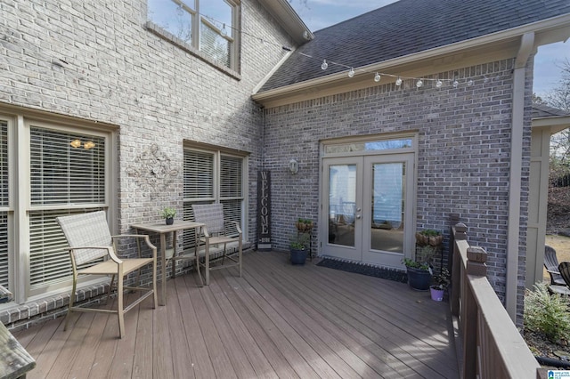 deck featuring french doors