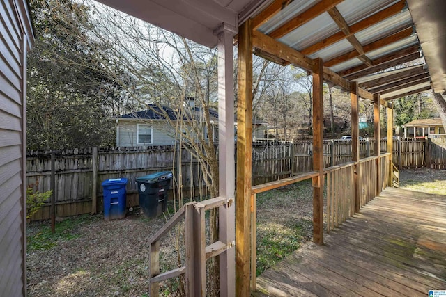 view of yard with a wooden deck