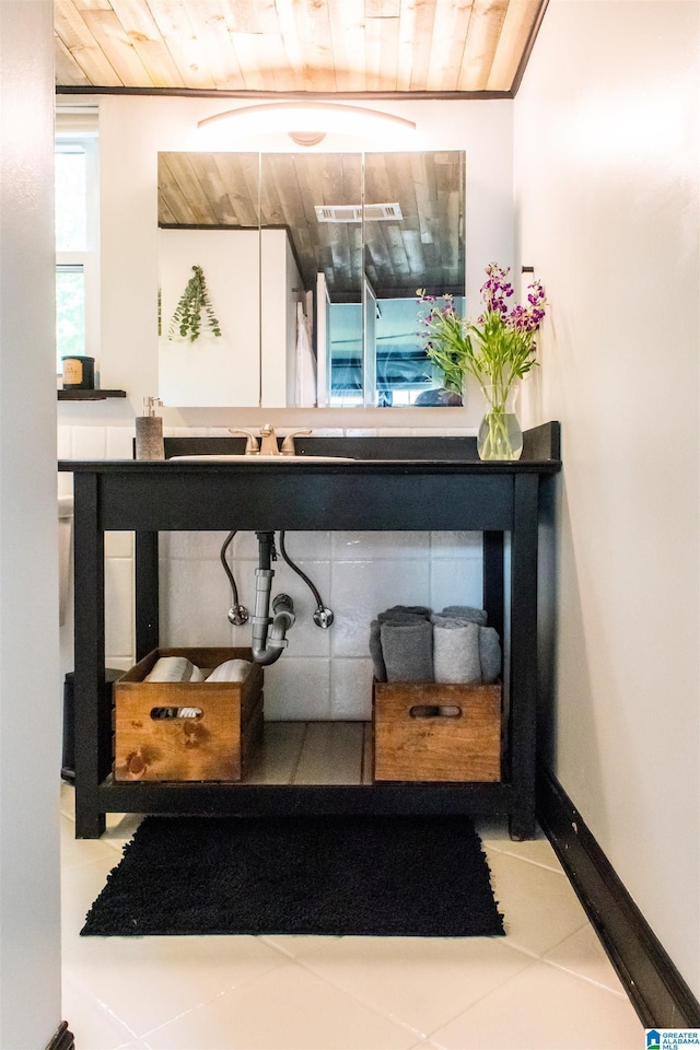 room details with wooden ceiling