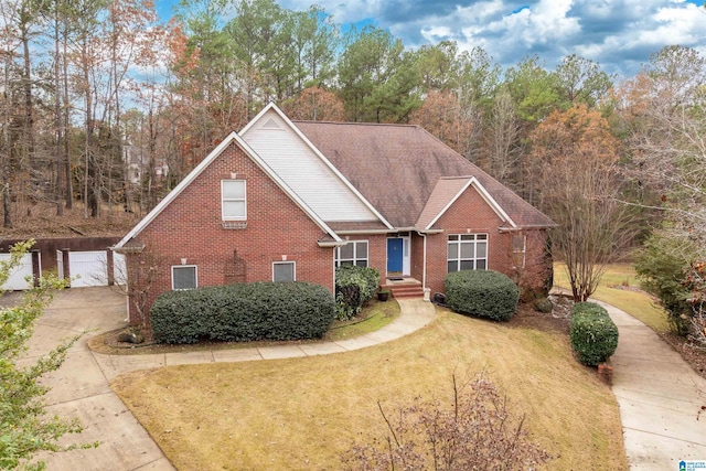 view of front property with a front lawn