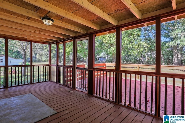 view of unfurnished sunroom