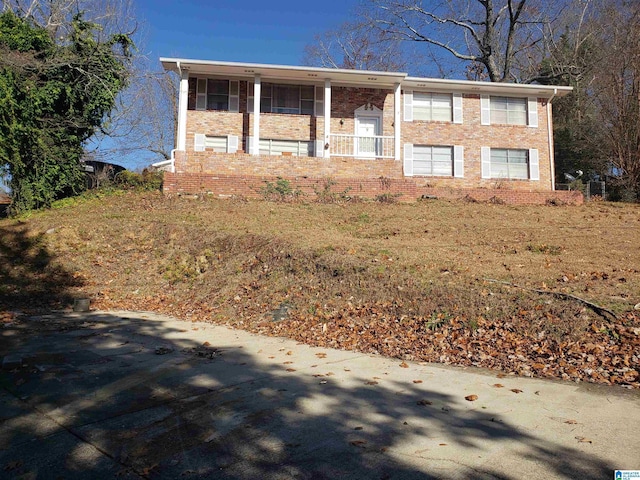 split foyer home with a porch