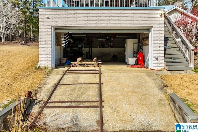 view of garage