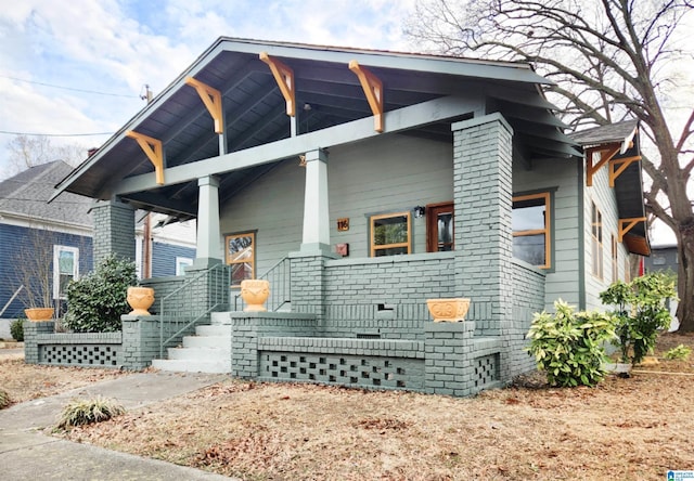 exterior space with covered porch