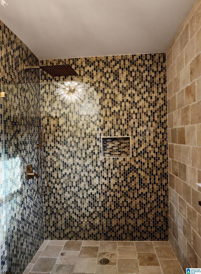 bathroom featuring a shower