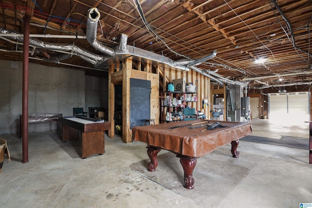 game room with billiards and concrete flooring