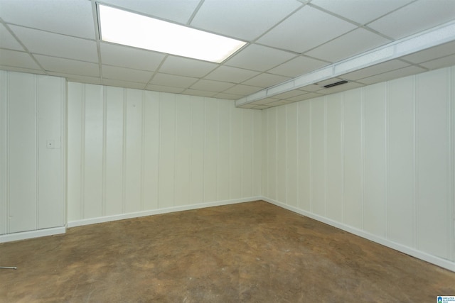 basement with a drop ceiling