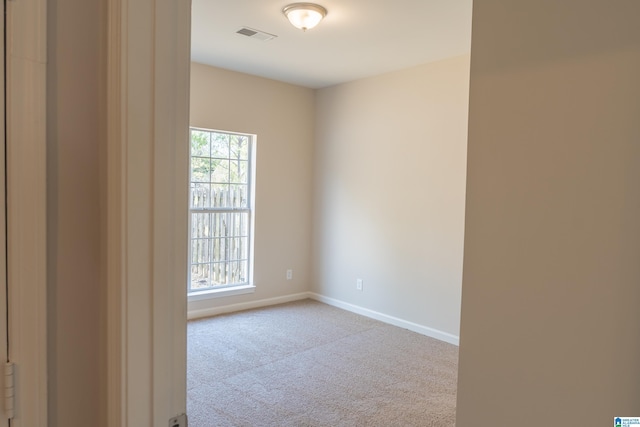 empty room featuring plenty of natural light and light carpet