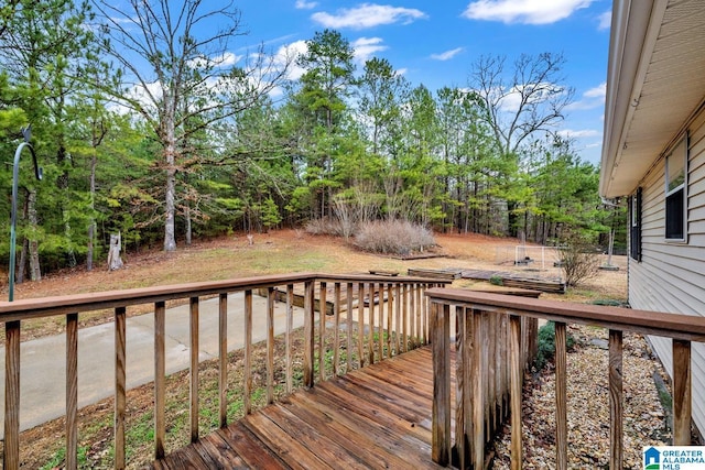 view of wooden deck