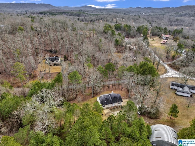 aerial view featuring a mountain view