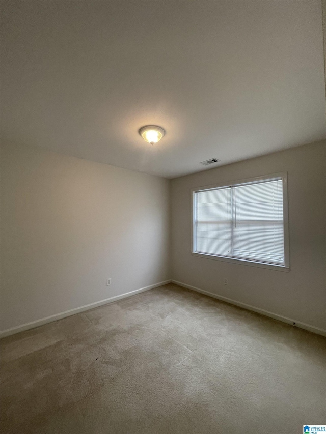 spare room with light carpet