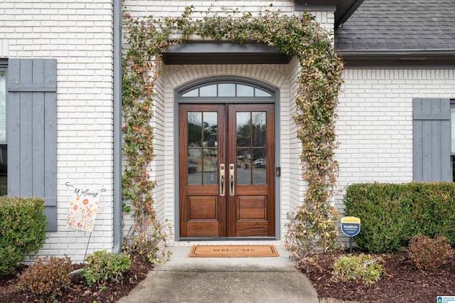 property entrance featuring french doors