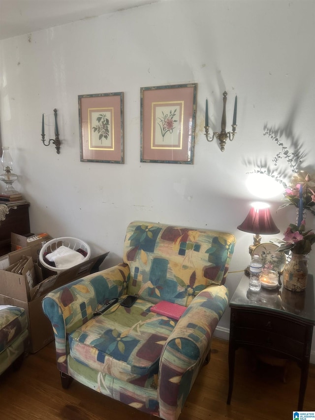 bedroom with wood-type flooring