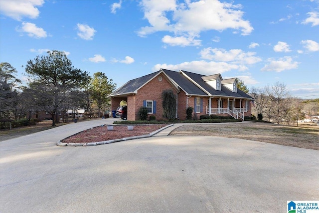 view of front of property with a porch