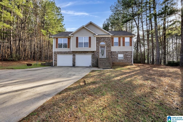 raised ranch with a garage