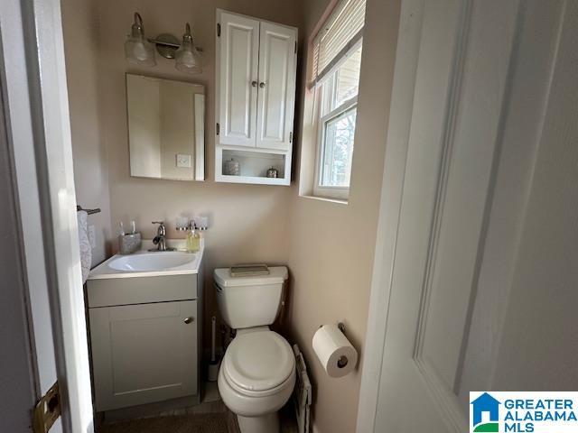 bathroom with vanity and toilet