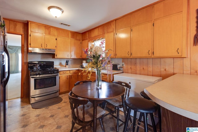 kitchen with gas range