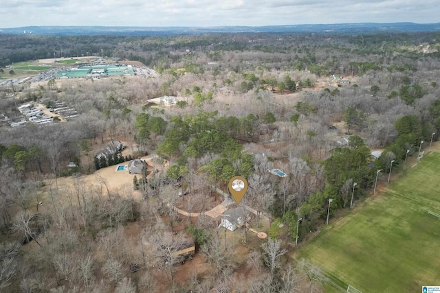 birds eye view of property featuring a rural view