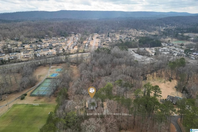 drone / aerial view with a mountain view