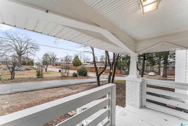 deck featuring a porch