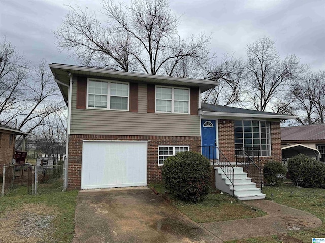 tri-level home featuring a garage