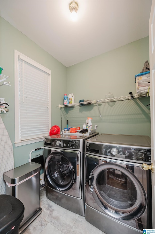 laundry room featuring independent washer and dryer