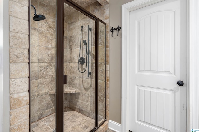 bathroom with an enclosed shower