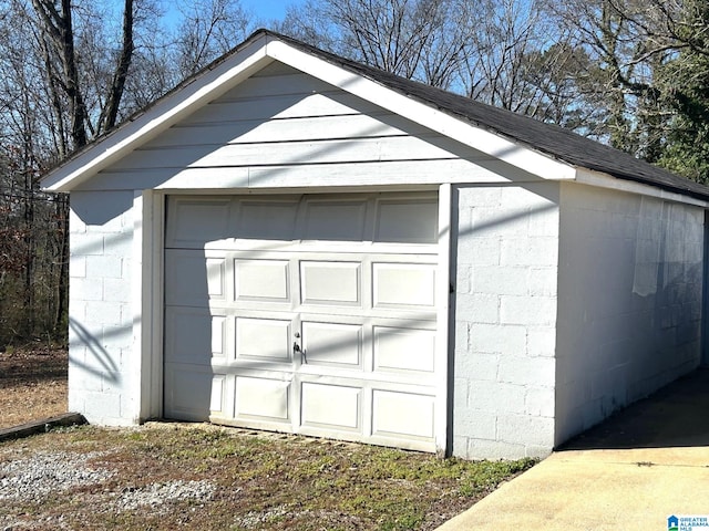 view of garage