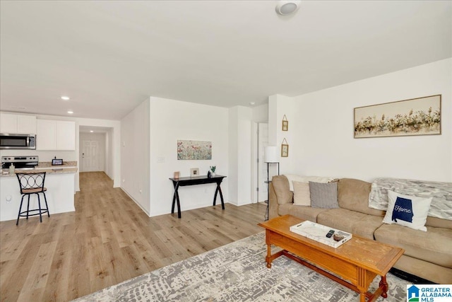 living room featuring light hardwood / wood-style flooring