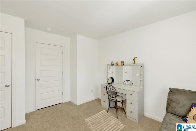 office featuring light colored carpet