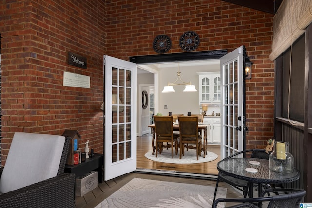 sunroom with french doors